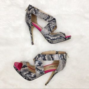 Michael Antonio Snakeskin Print Heels